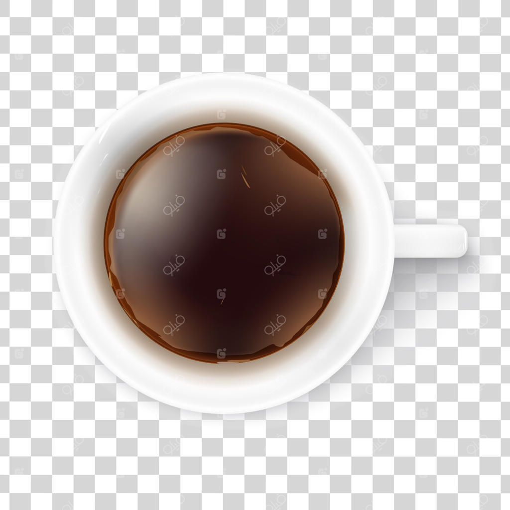 فنجان سفید قهوه سیاه با کف روی آن