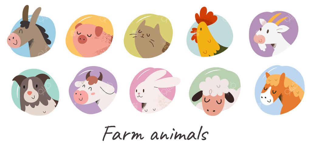 تصاویر کارتونی بامزه از حیوانات مزرعه