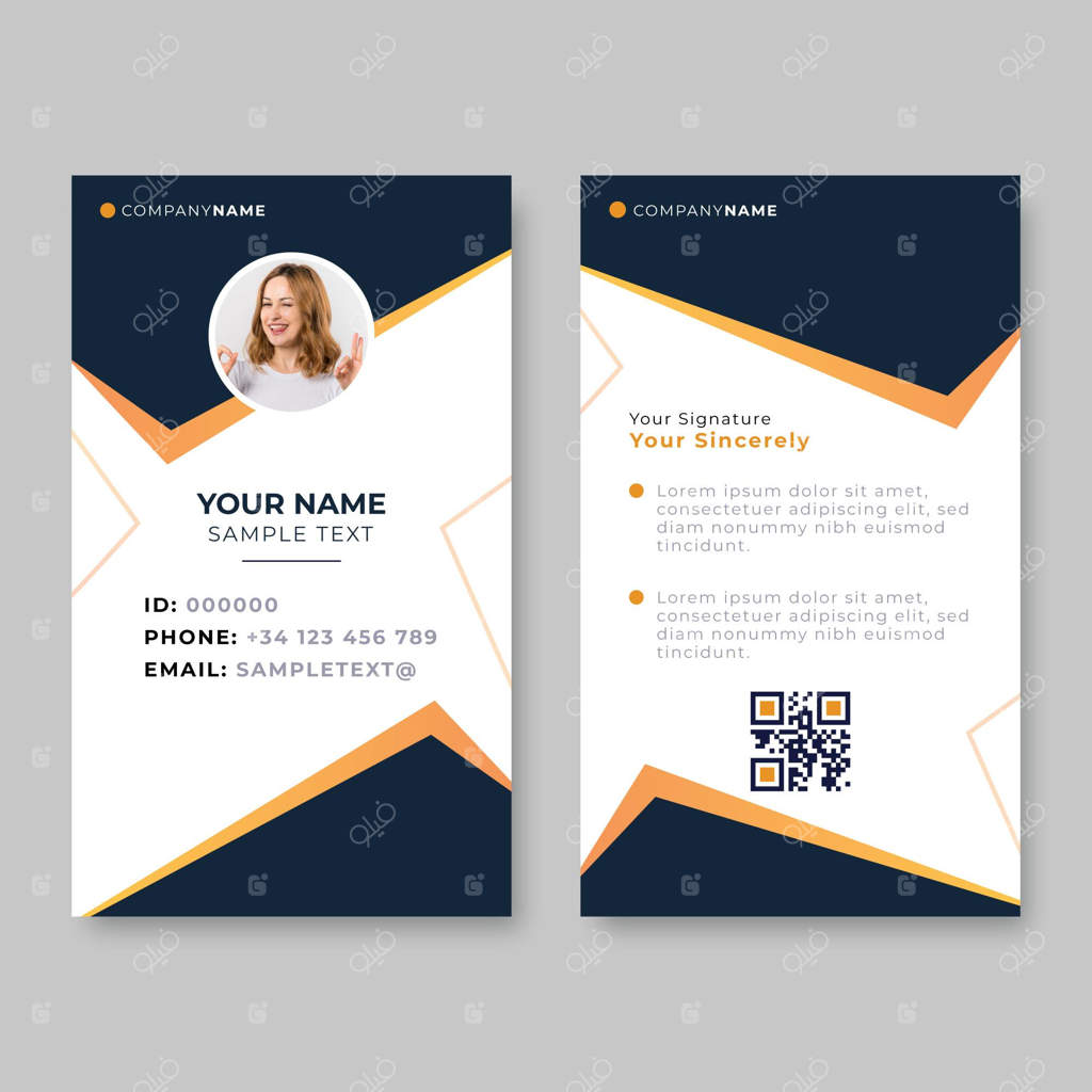 قالب کارت شناسایی انتزاعی با عکس