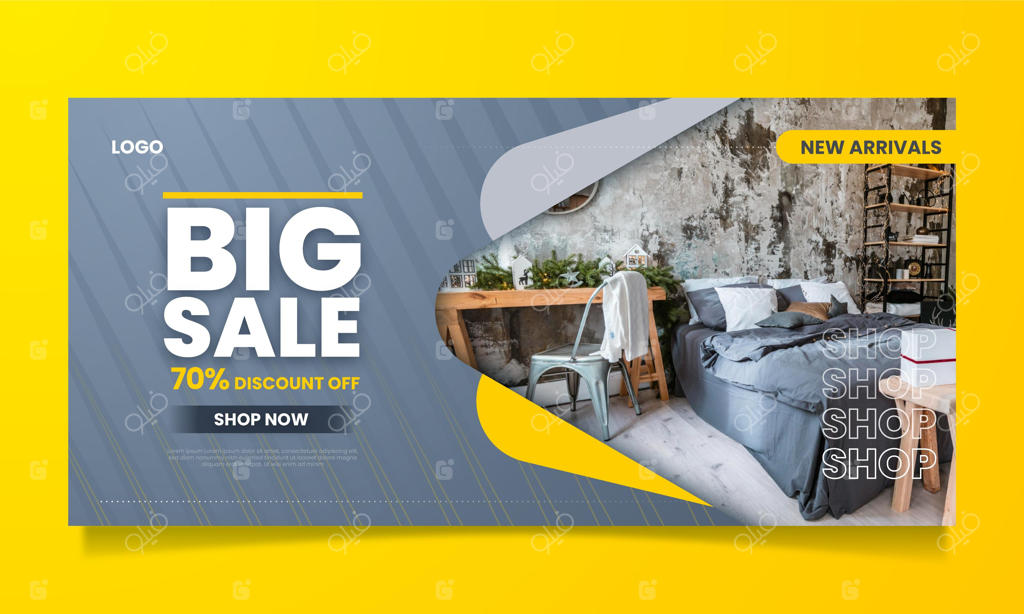 بنر فروش مبلمان با طراحی گرادینت و عکس