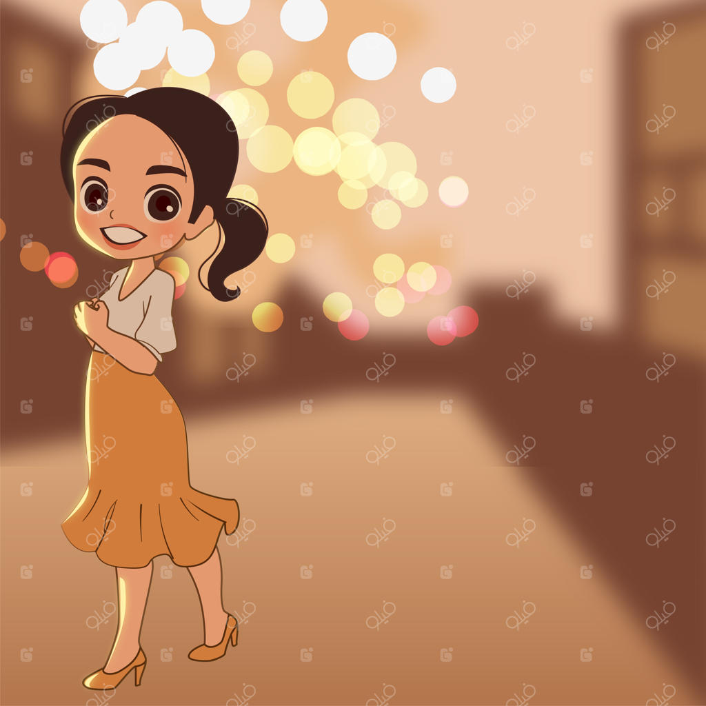 تصویر دختری در غروب