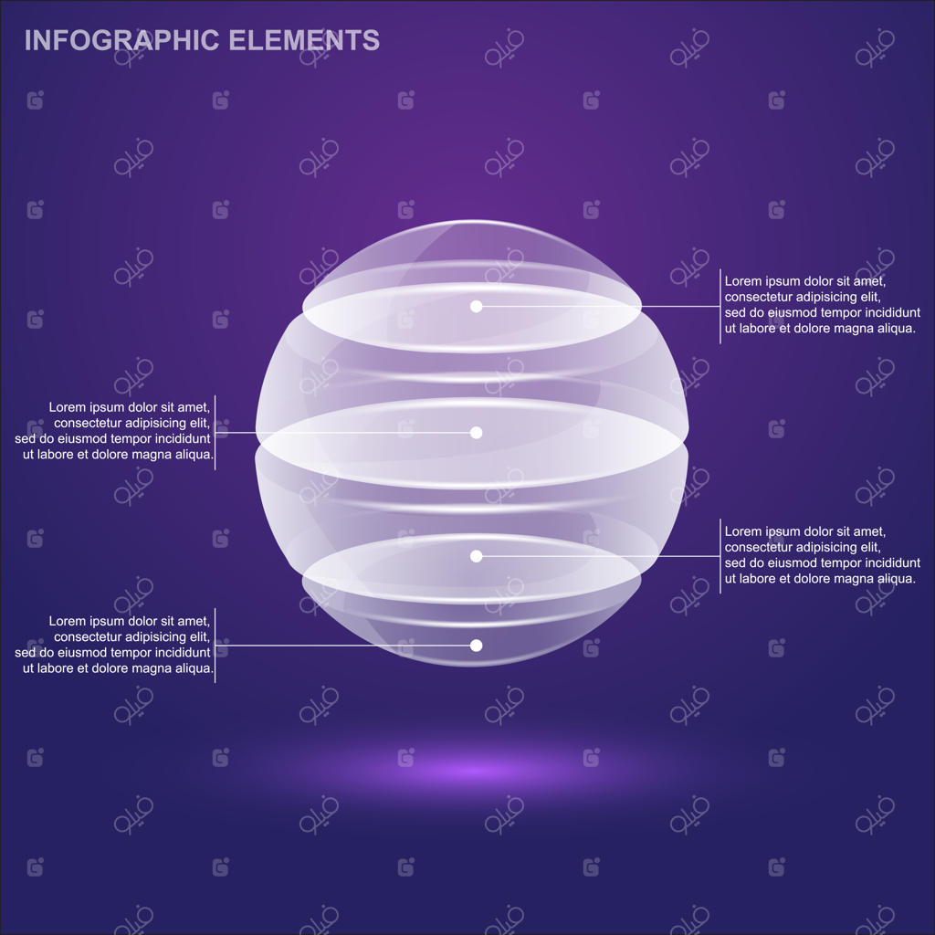 قالب اینفوگرافیک کره شیشه‌ای