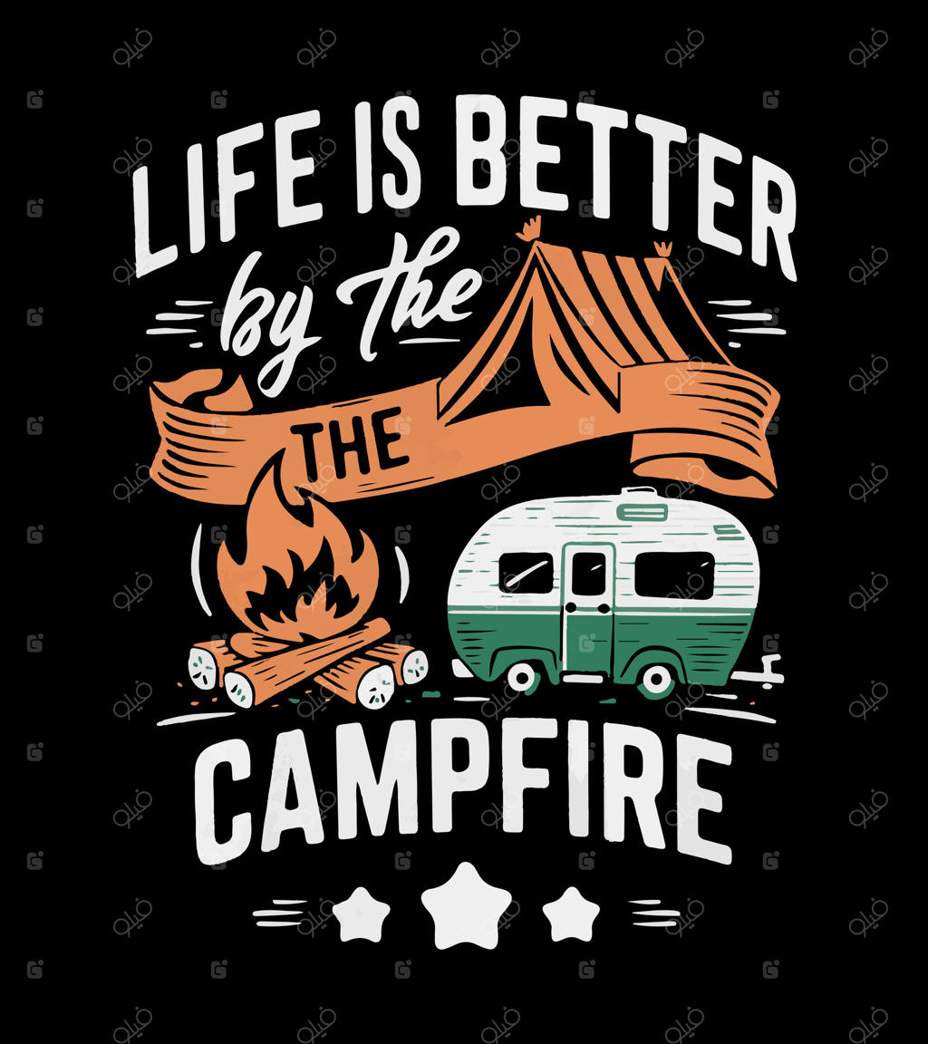 تیشرت سیاه‌سفید با طرح کمپر؛ انتخابی عالی برای کنار آتش