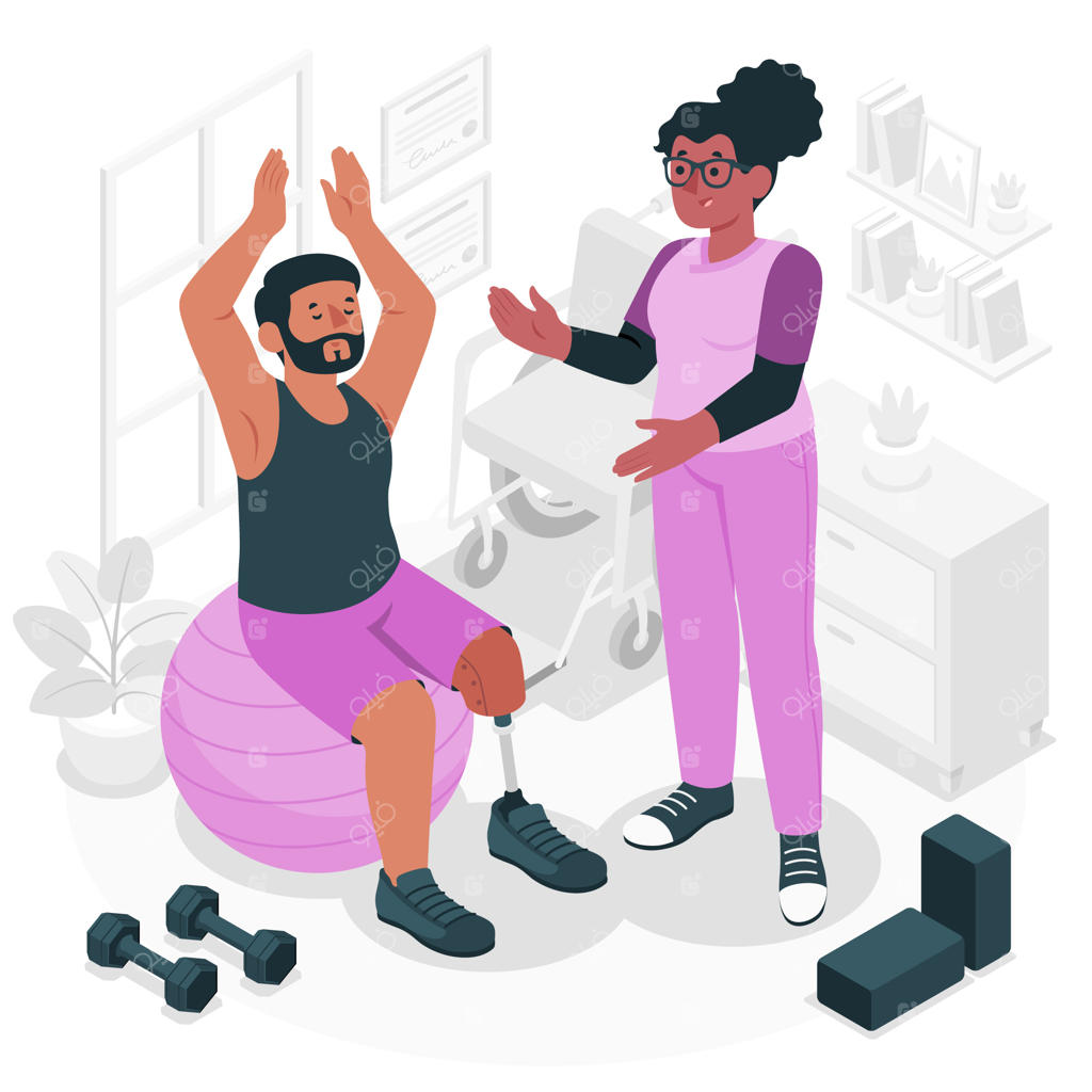 تصویر مفهومی تمرینات فیزیوتراپی