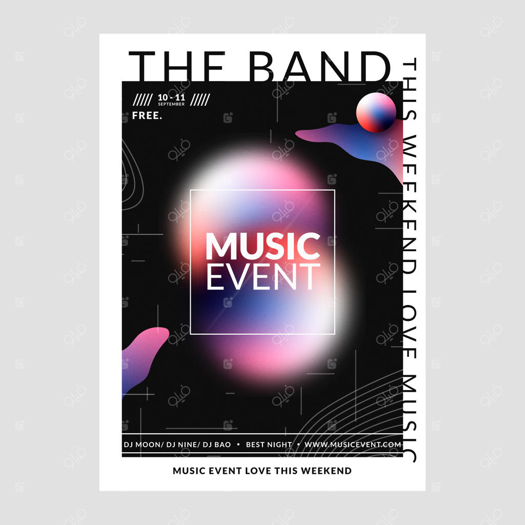 طراحی پوستر رویداد با گرادیان رنگی