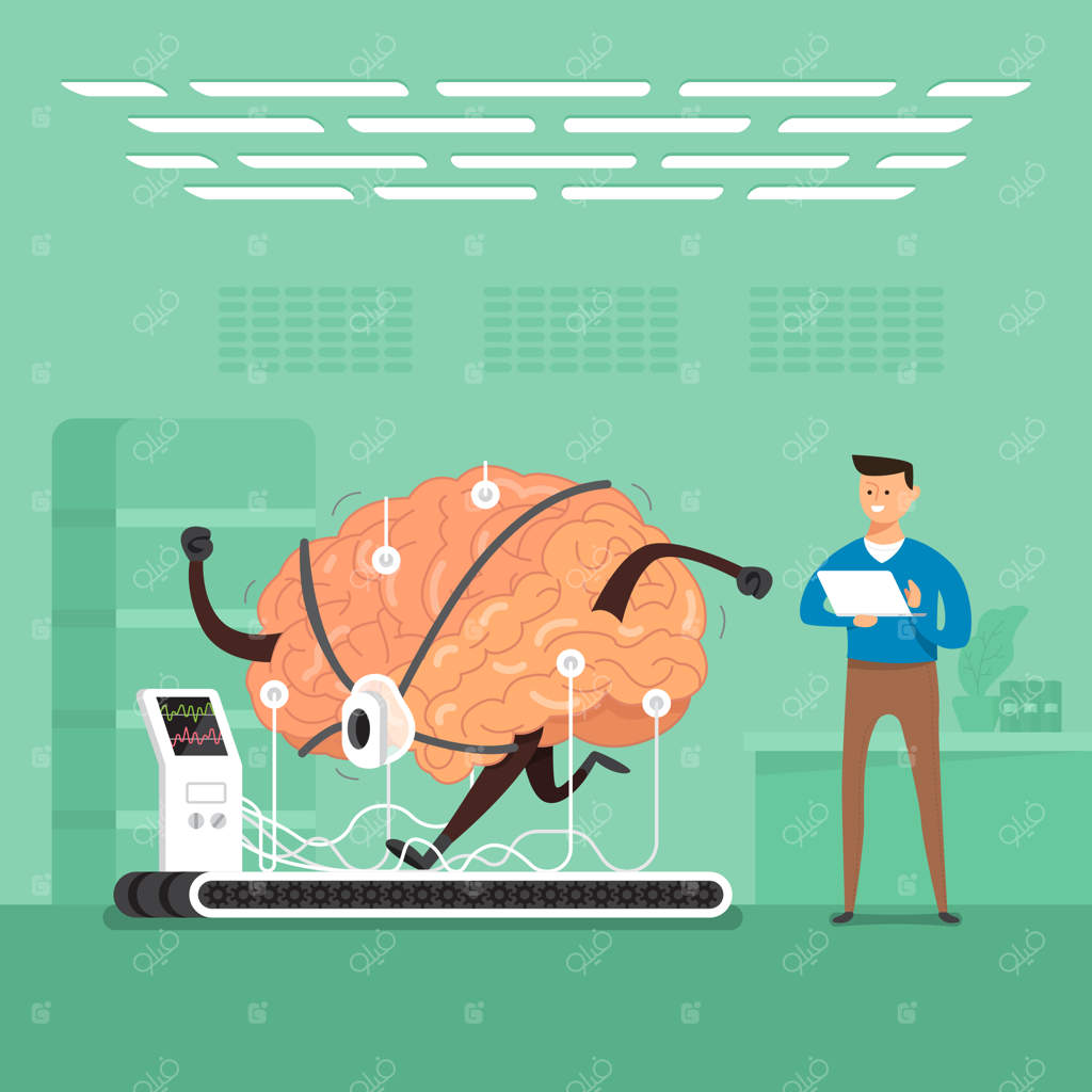 آموزش مغز تاجر مفهومی در آزمایشگاه‌ها. تصویرسازی.