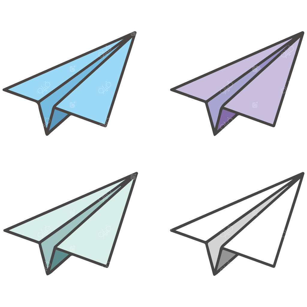 تصویر هواپیمای کاغذی در حال پرواز روی پس‌زمینه سفید