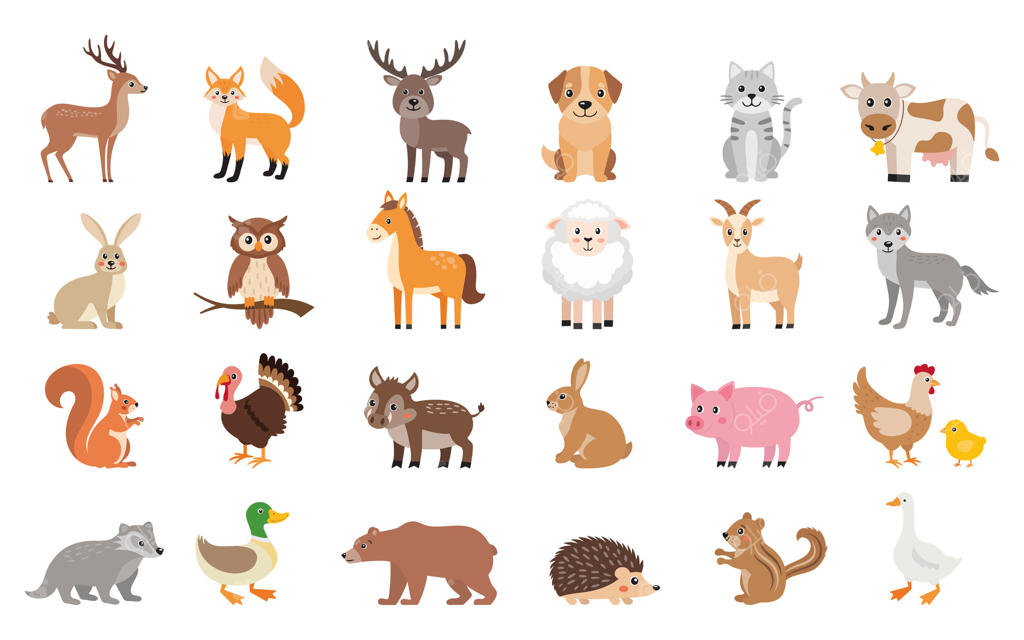 مجموعه وکتور حرفه‌ای و سرگرم‌کننده از حیوانات کارتونی را کشف کنید