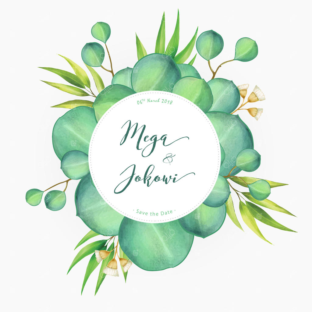 تصویر آبرنگ اوکالیپتوس سبز