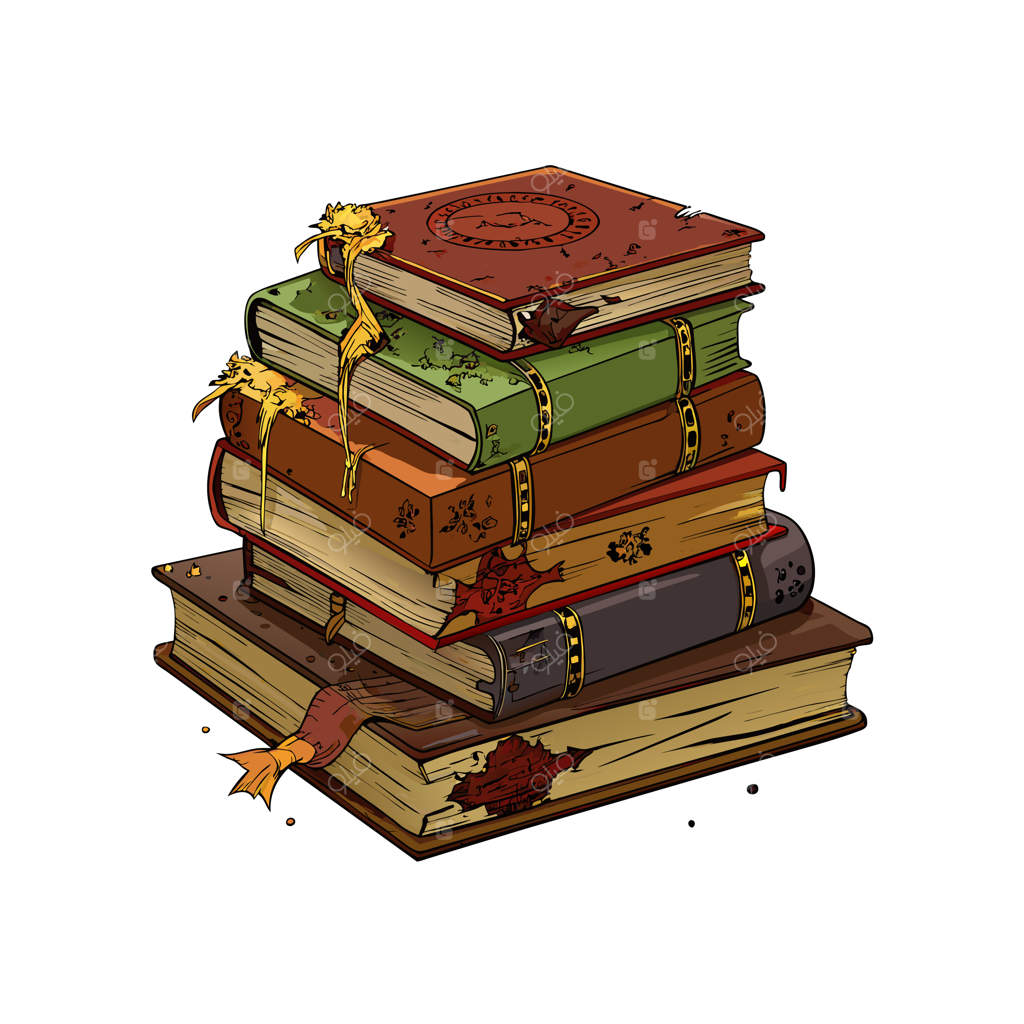 ایده تصویرسازی وکتور از انباشت کتاب‌ها