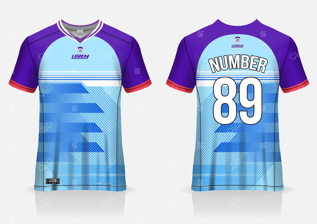 نمای جلو و پشت لباس ورزشی فوتبال