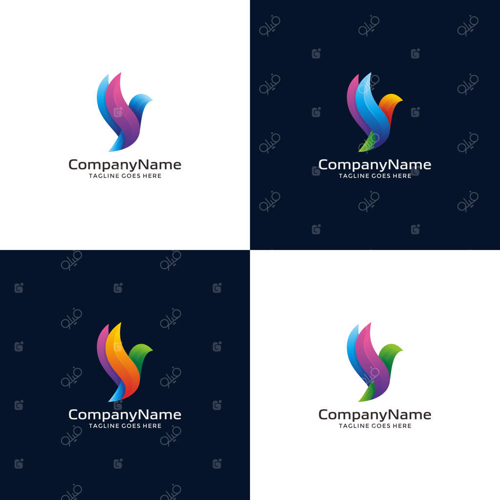 قالب طراحی لوگوی پرنده مدرن.