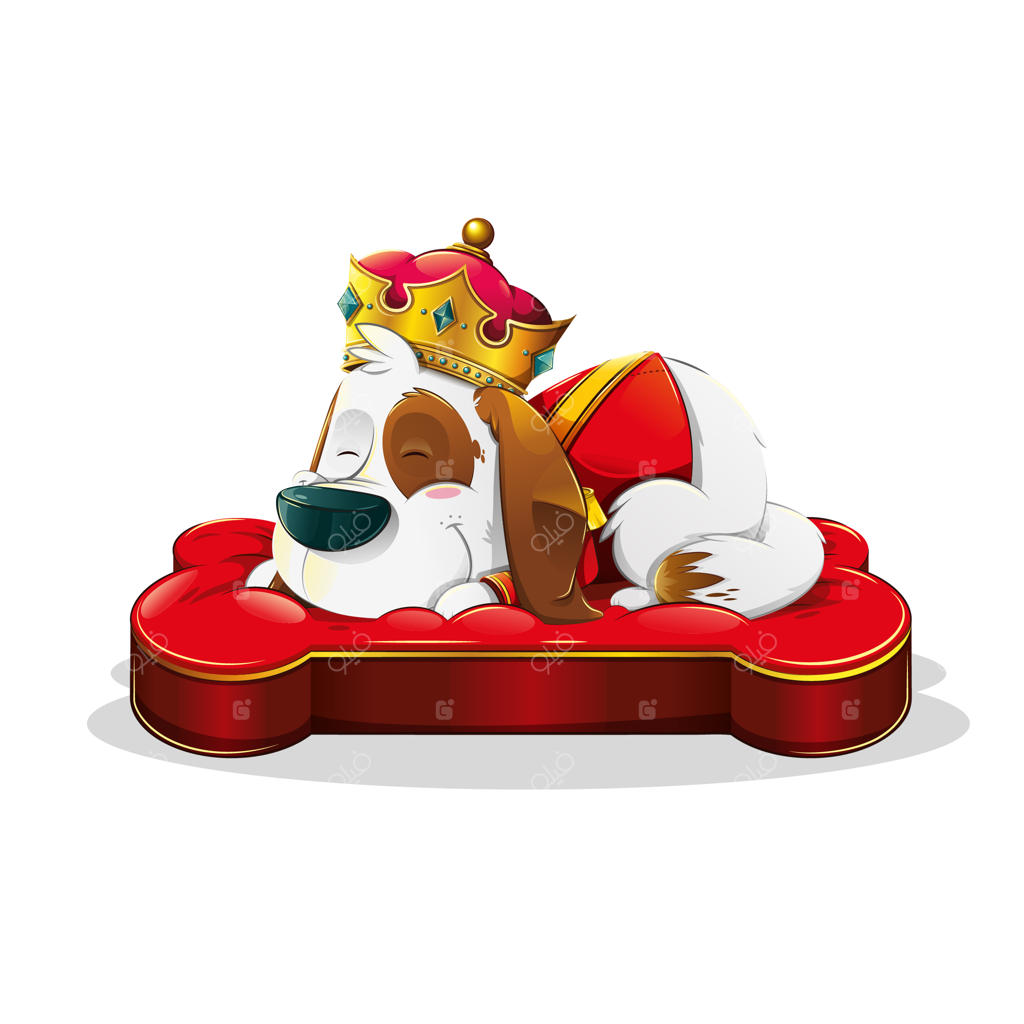 سگ بامزه خوابیده با تاج