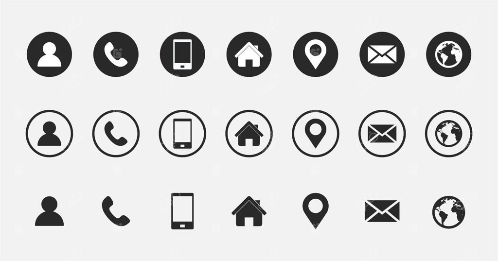 طرح وکتور آیکون‌های کارت ویزیت