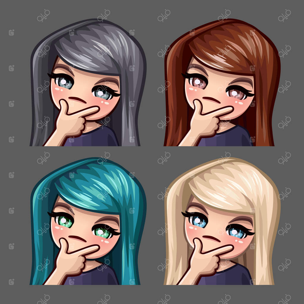 آیکون‌های احساسی با موضوع زنان مو بلند برای شبکه‌های اجتماعی و استیکرها