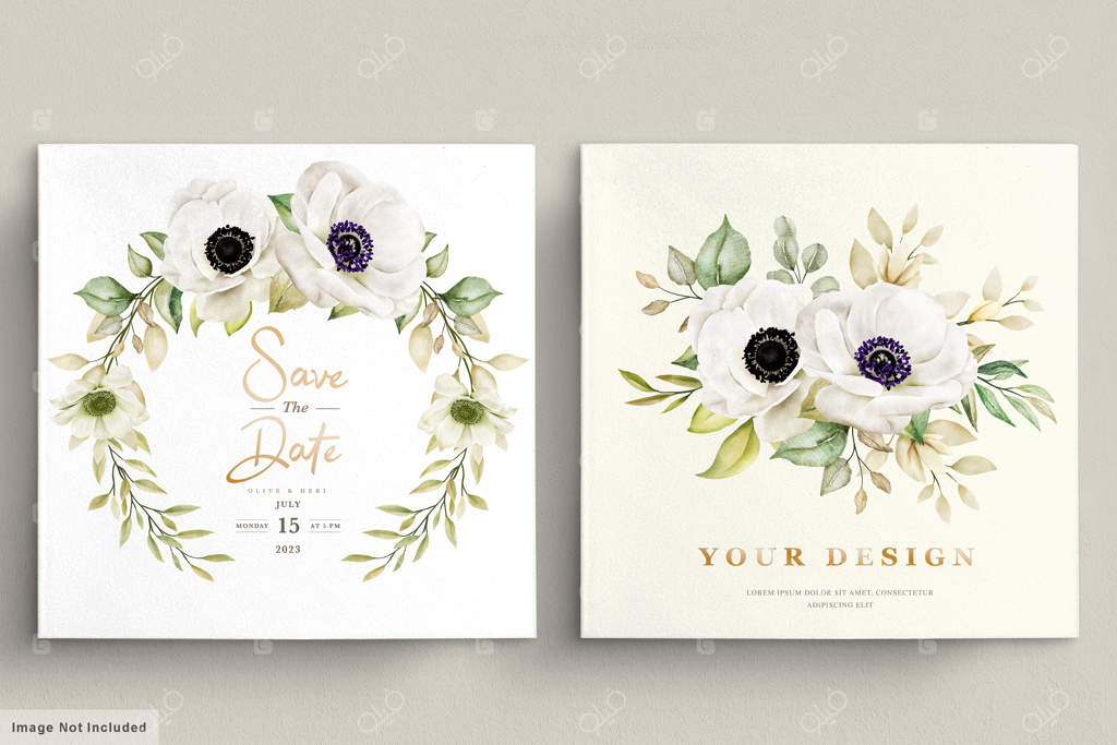 کارت دعوت گل شقایق آبرنگی