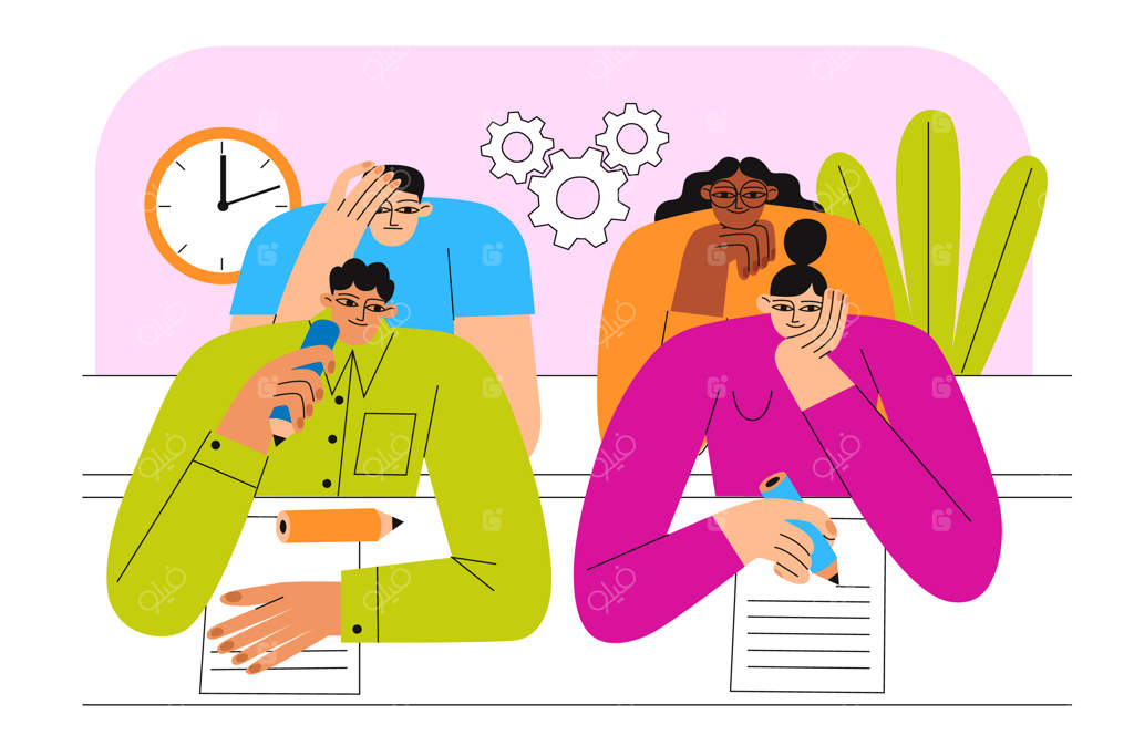 تصویرسازی امتحان با دست کشیده شده