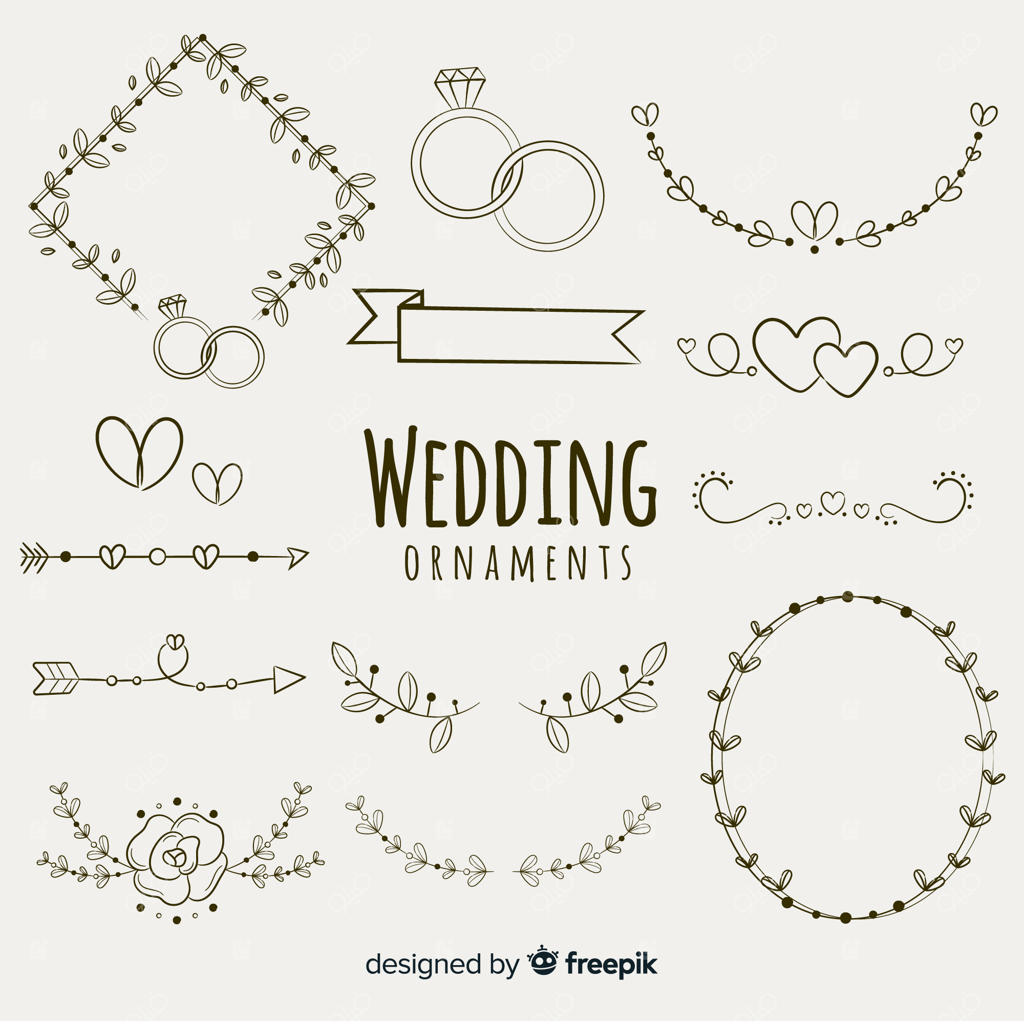 مجموعه عناصر تزئینی دستی عروسی