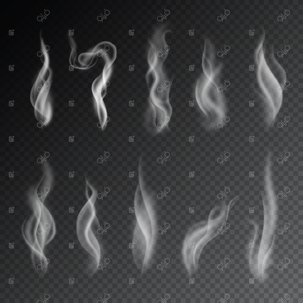 وکتورهای دود با پس‌زمینه شفاف