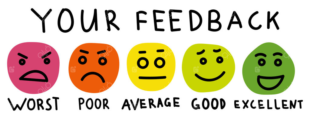 آیکون‌های احساسی بامزه: نشانه‌های رنگارنگ احساسات، چهره‌های کارتونی برای مفاهیم رضایت و ارتباط، مجموعه آیکون‌های نظرسنجی خوشحالی مشتری.