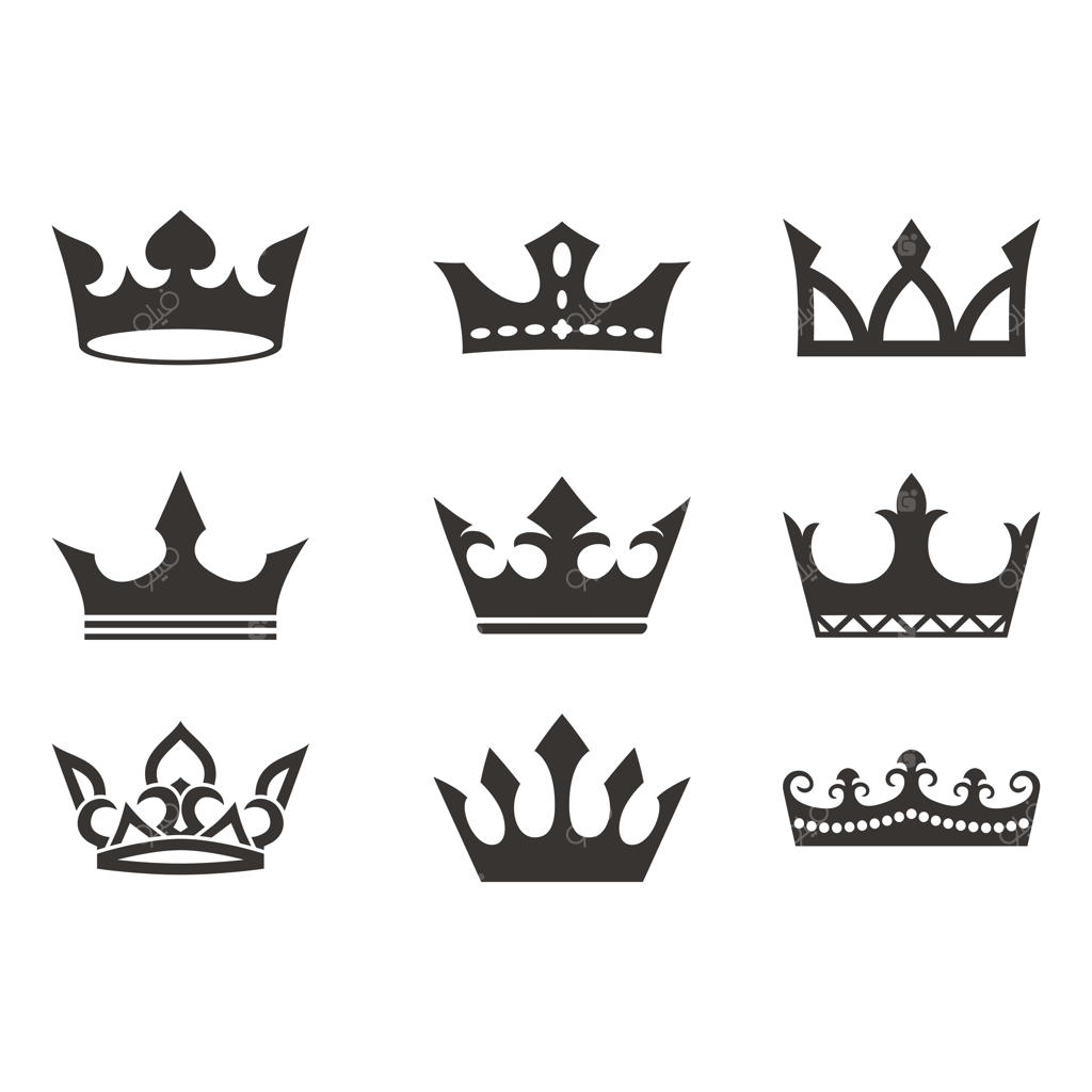 مجموعه‌ای از طرح‌های سایه‌نمای لوگوی تاج