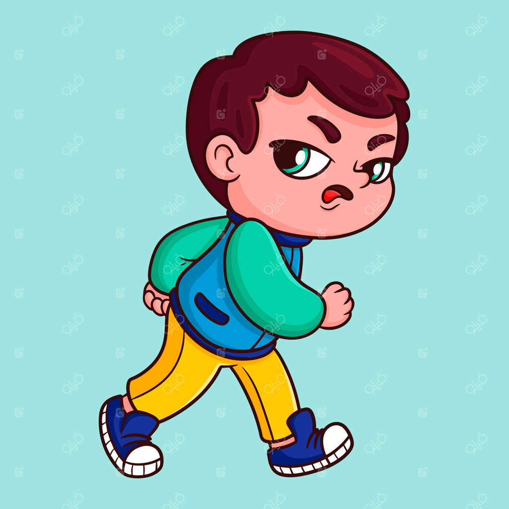 طرح کارتونی پیاده‌روی دستی