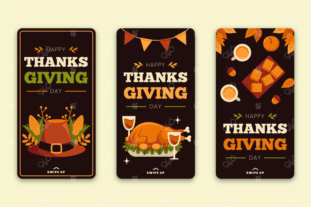 استوری‌های اینستاگرام روز شکرگزاری با طراحی تخت