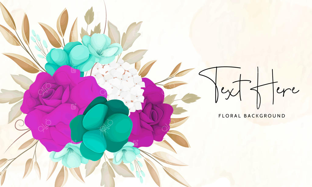 زمینه آبرنگی با گل‌های زیبای طبیعی