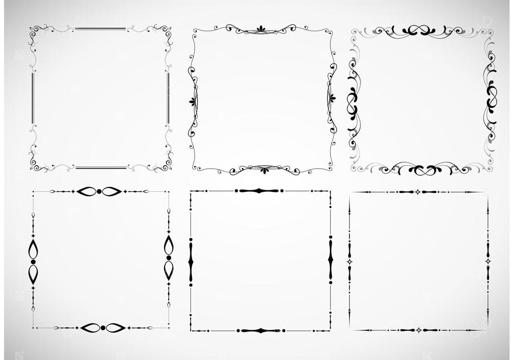 مجموعه وکتور قاب گلدار