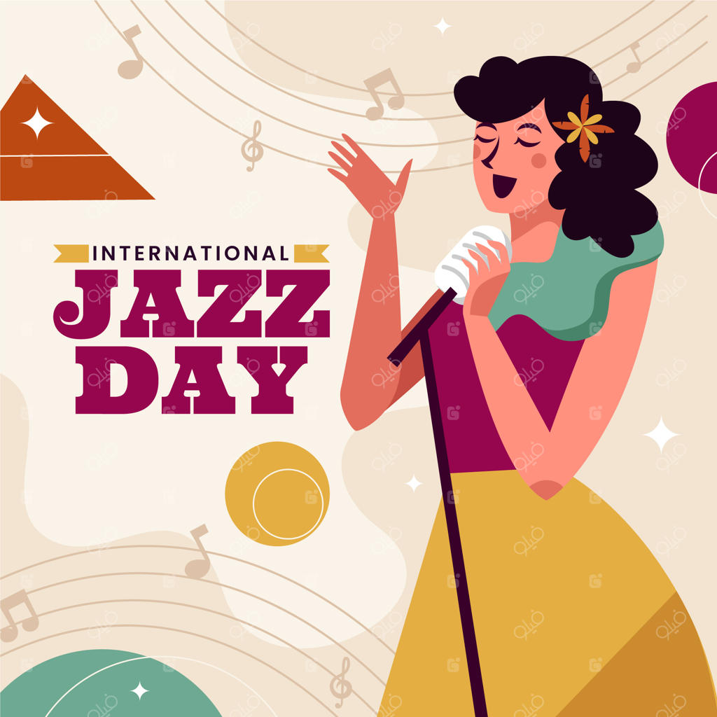 تصویرسازی دستی روز جهانی جاز