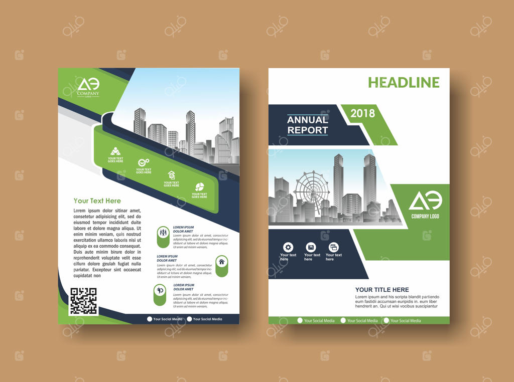 طرح‌بندی جلد بروشور و تراکت برای رویداد و گزارش