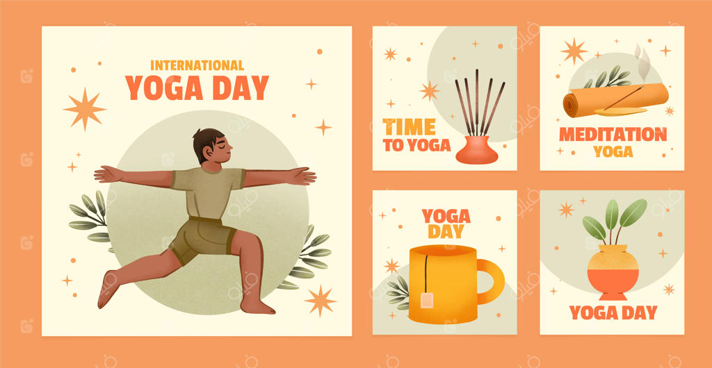 مجموعه پست‌های آبرنگ اینستاگرام برای روز جهانی یوگا