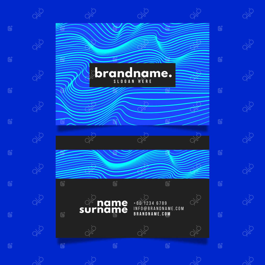 پک الگو کارت ویزیت با خطوط منحرف‌شده