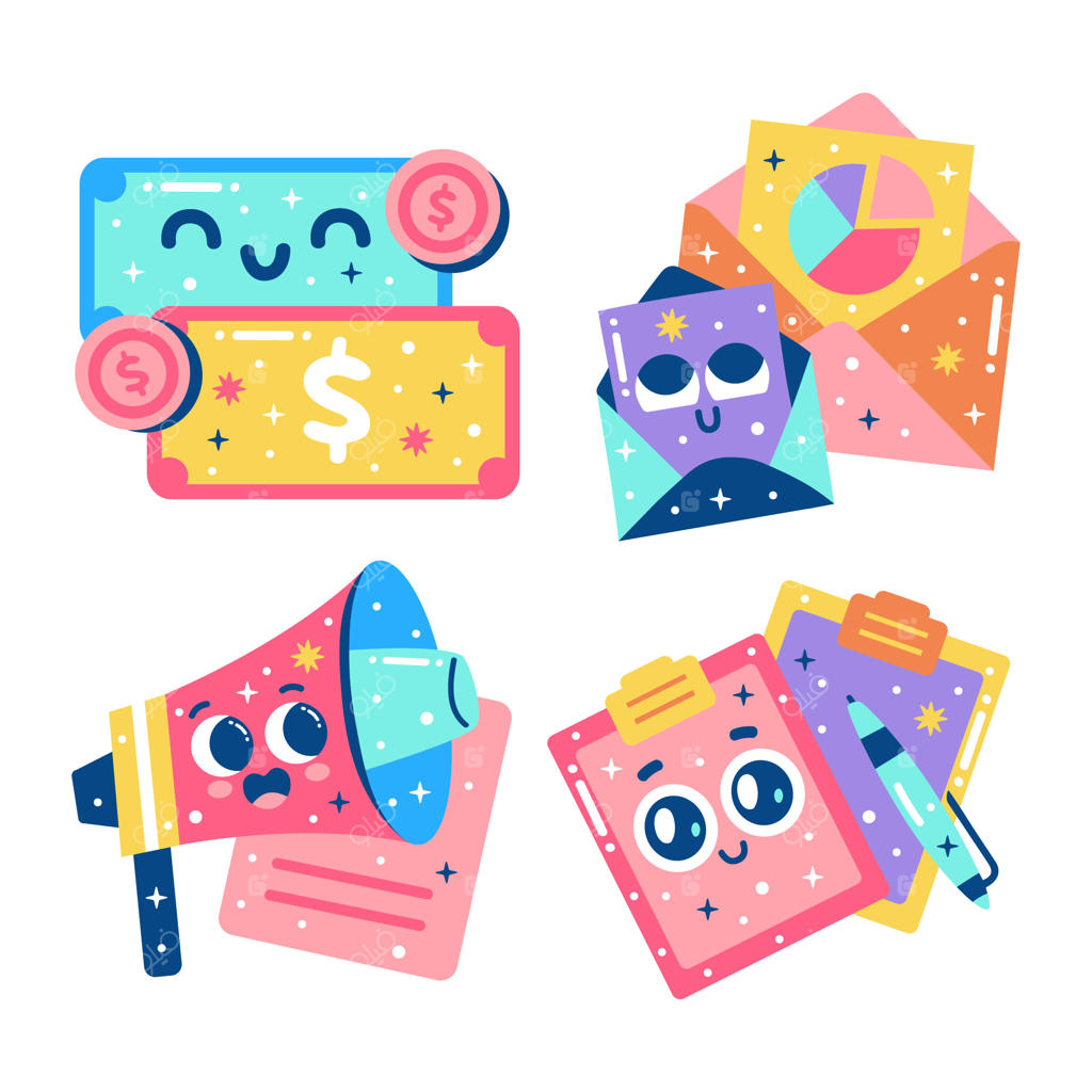 مجموعه برچسب‌های تجاری شیک و براق