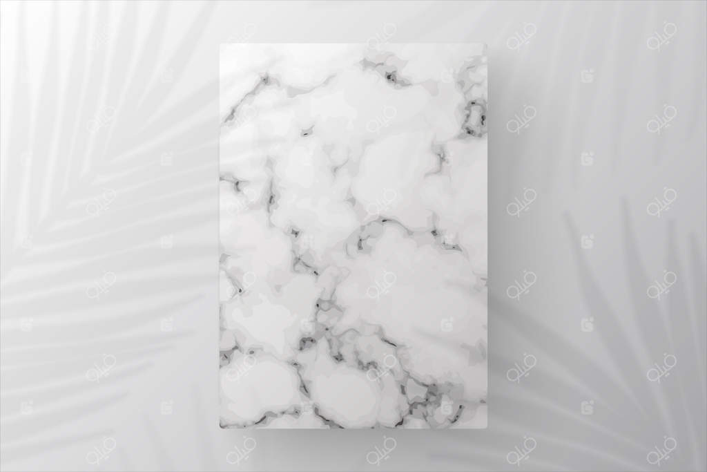 پودیوم نمایش مرمر با سایه برگ‌ها