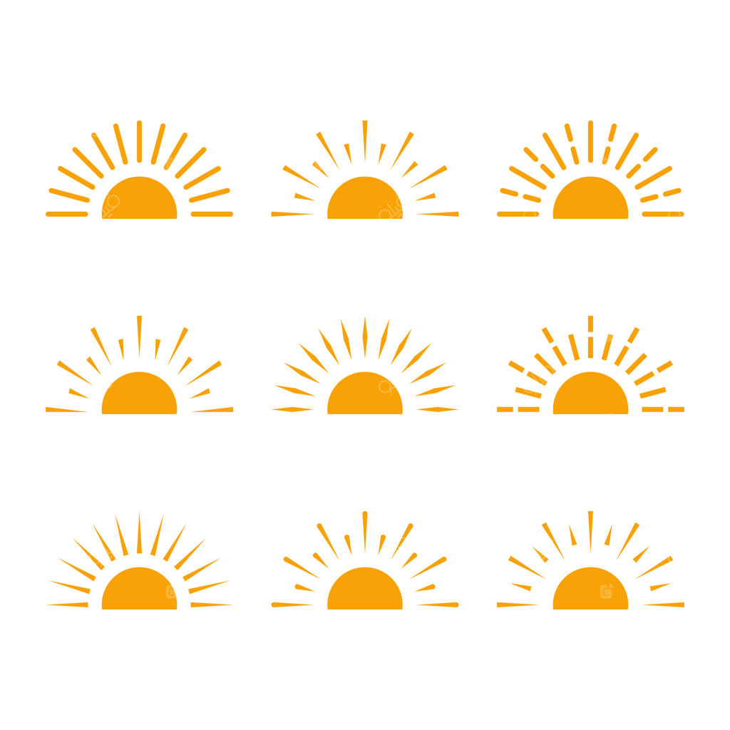 مجموعه‌ای از طراحی های خلاقانه لوگوی خورشید (وکتورهای پریمیوم)
