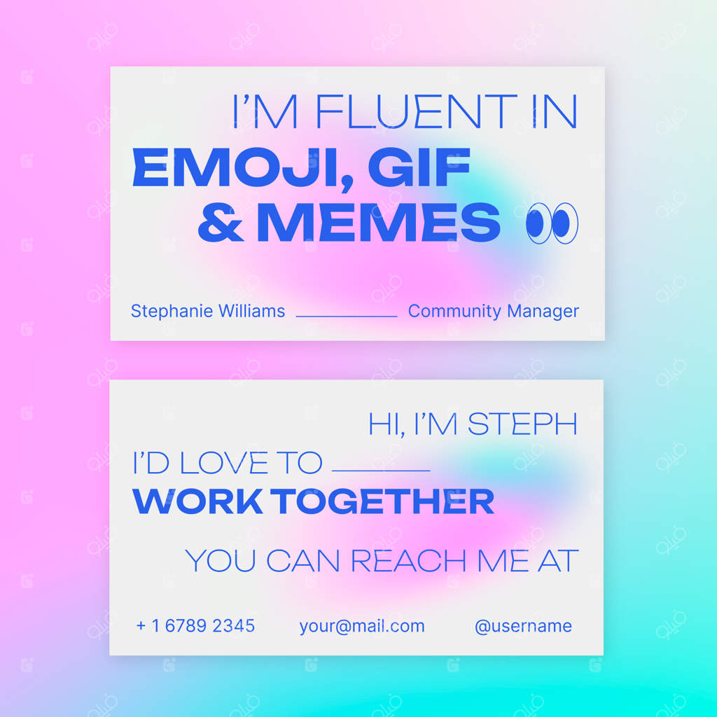 قالب کارت ویزیت با گرادیانت رنگارنگ