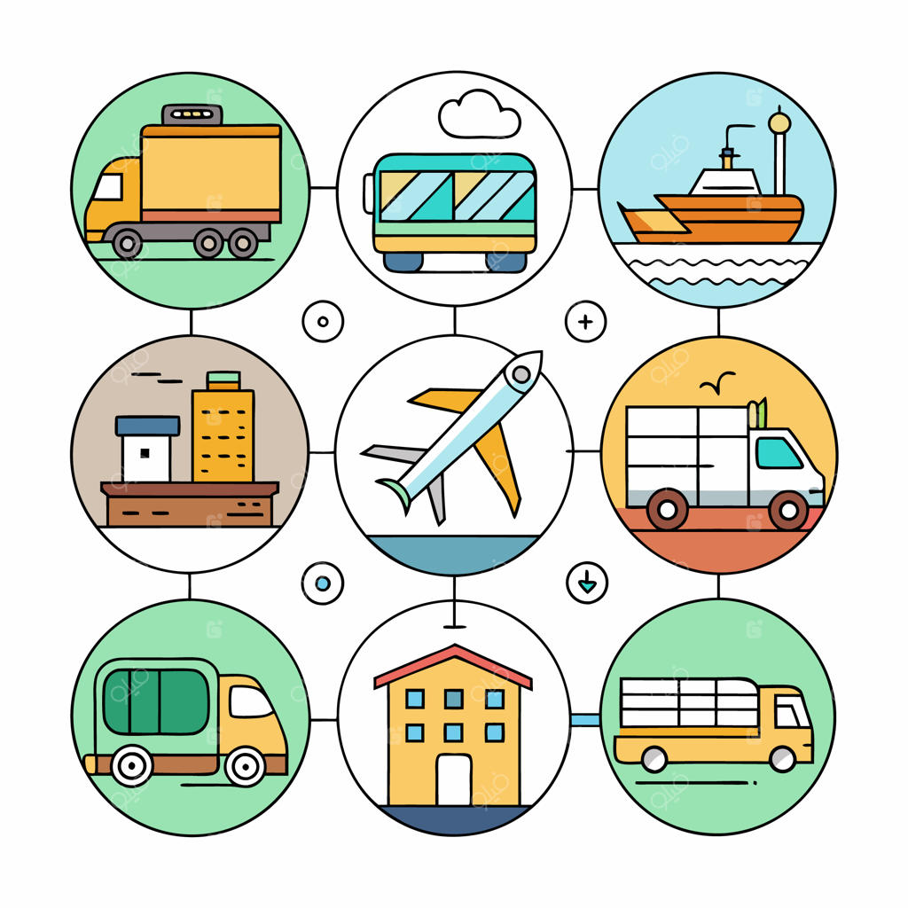 تصویرسازی کارتونی حمل و نقل