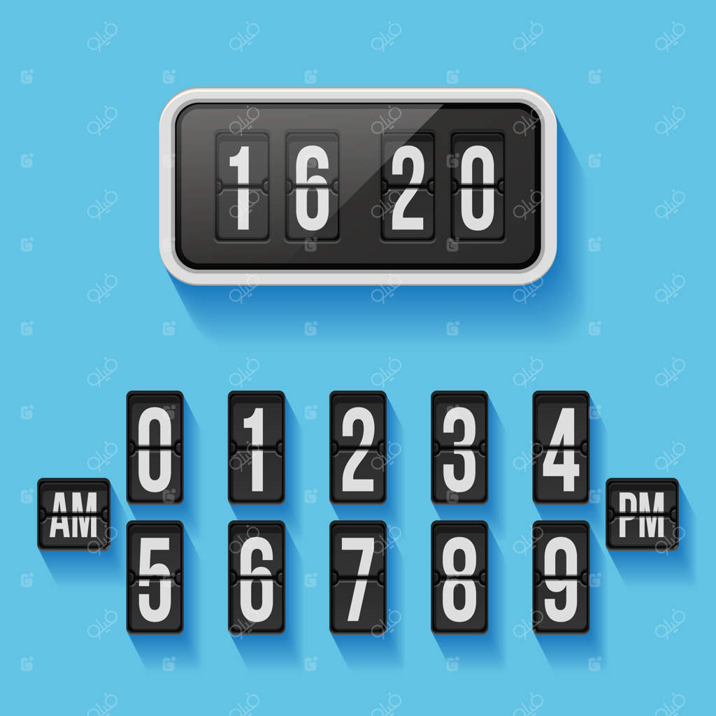 قالب ساعت با صفحه نمایش گردان