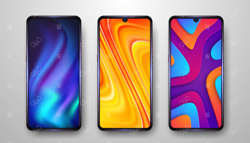 والپیپر مدرن و انتزاعی برای صفحه نمایش موبایل با سه گزینه متفاوت.