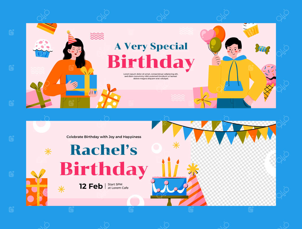 بنر افقی جشن تولد