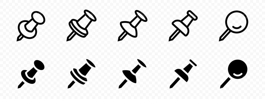 آیکون‌های پونز و سوزن نقشه