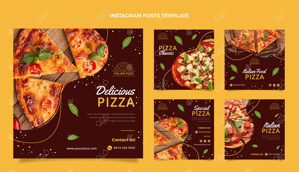 مجموعه پست‌های اینستاگرامی غذای تخت