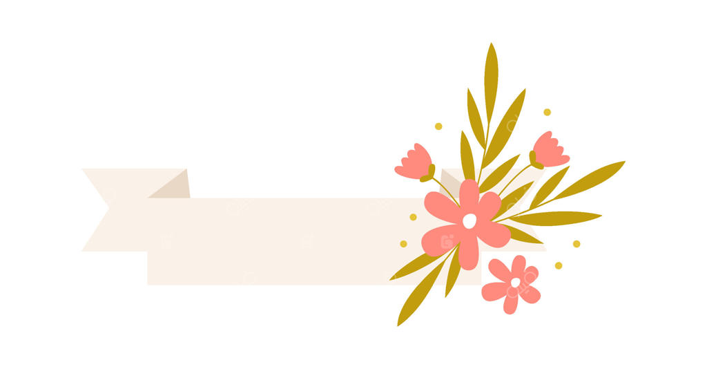 نوار تزئینی گل‌دار با طراحی دستی