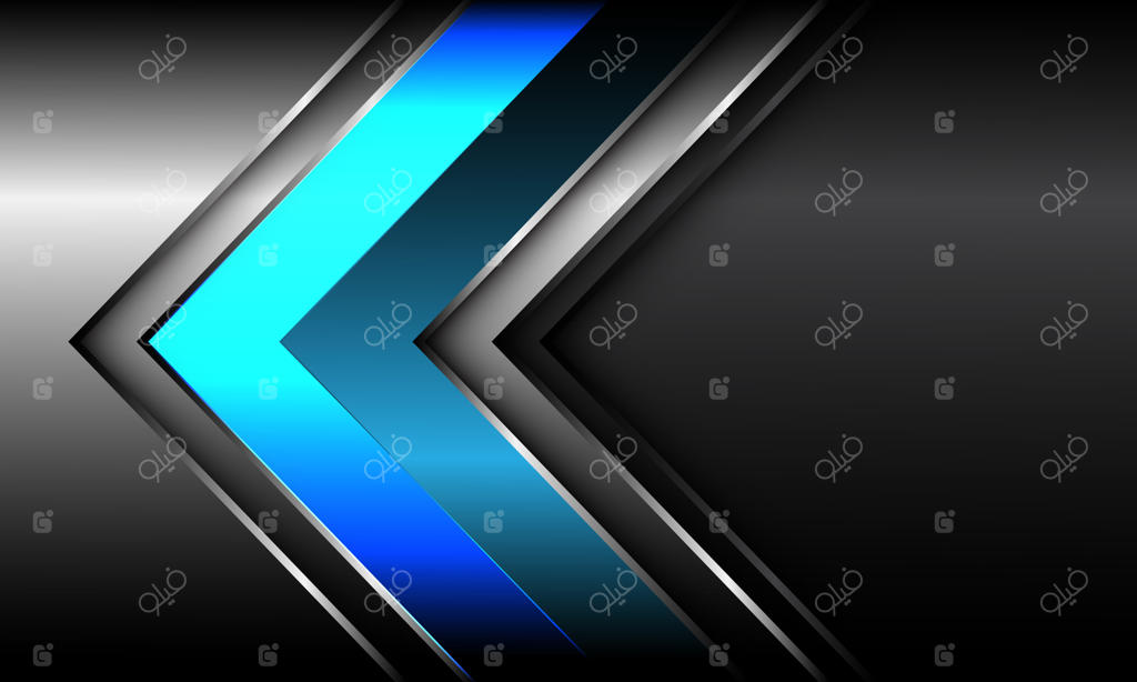 طراحی مدرن و آینده‌نگر با پس‌زمینه فلش‌های انتزاعی به رنگ آبی، نقره‌ای و خاکستری در جهت فناوری