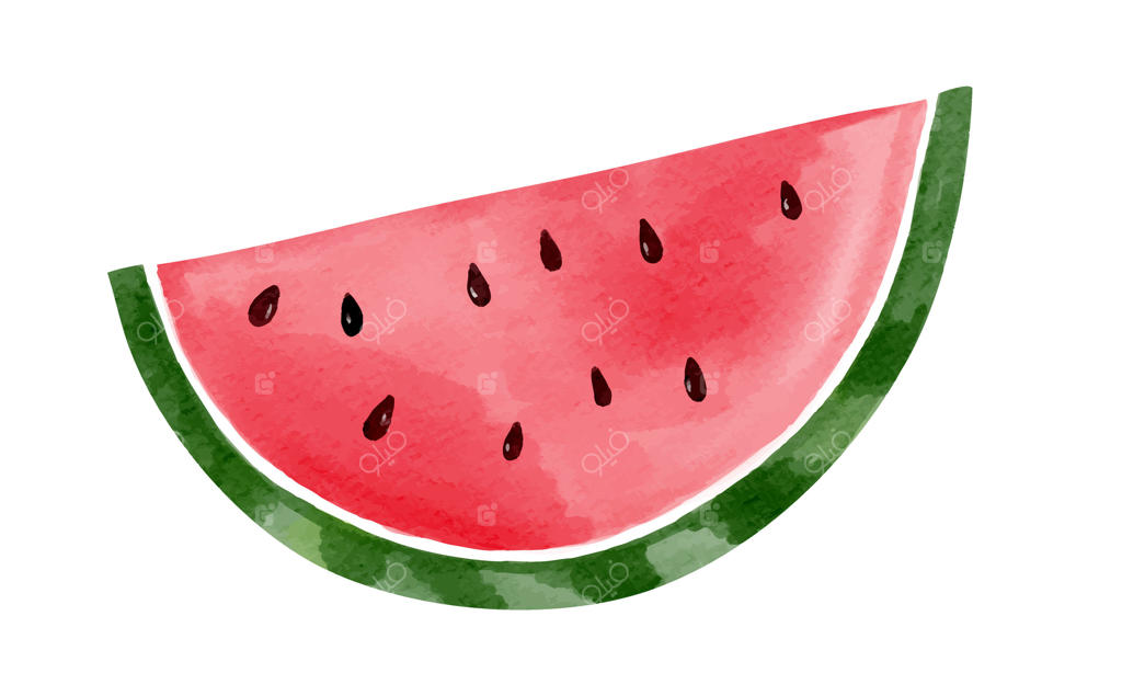 برش هندوانه آبرنگی، نماد تابستان.