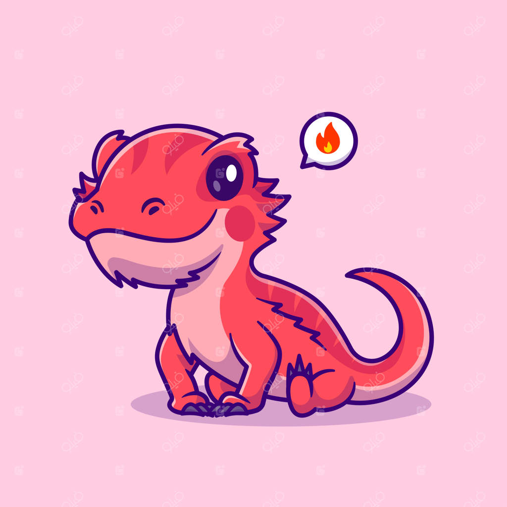 تصویر وکتور کارتونی بامزه‌ی اژدهای ریش‌دار. آیکون مفهومی طبیعت حیوانی. وکتور پریمیوم ایزوله. سبک کارتونی فلت.