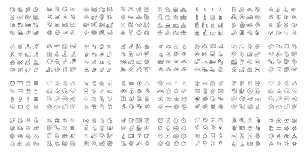 مجموعه عظیم آیکون، نماد و قالب لوگو وکتور برای طراحی گرافیک و وب