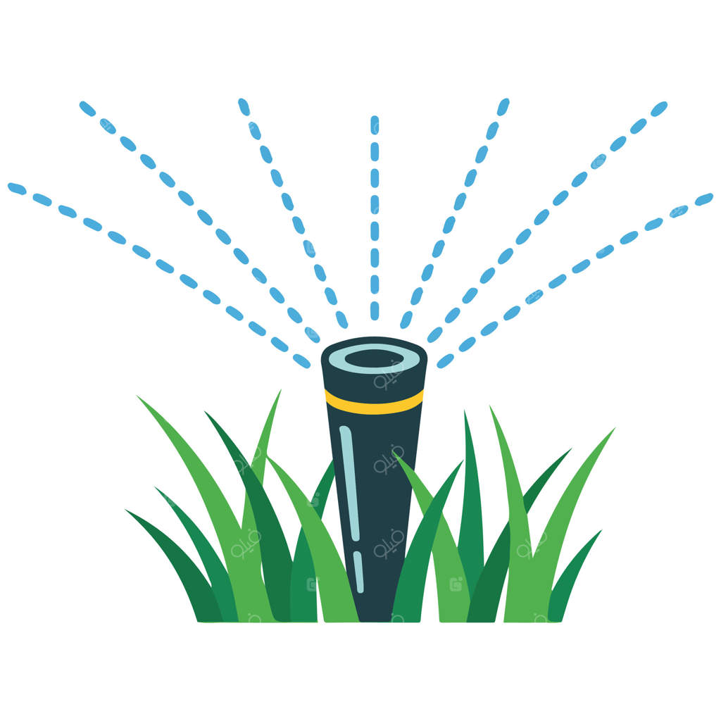 تصویر آبپاش باغ در پس‌زمینه سفید، به صورت ایزوله