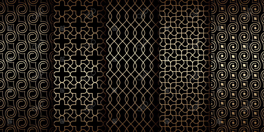 طرح‌های طلایی شرقی با الگوهای مارپیچ و خطوط منحنی